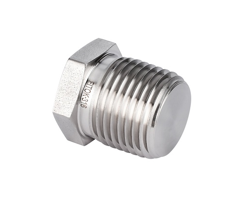 [SS-PP-RT6] 316 SS Pipe Fitting, 3/8"  Male ISO Tapered Thread Plug,Hex Head Type