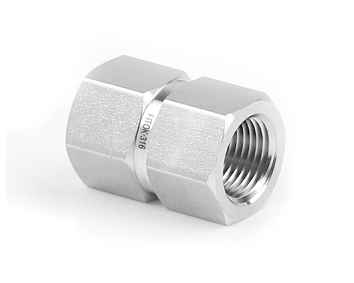 [SS-PCG-NS6] 316 SS,Pipe Fitting, Hex Coupling 3/8" Female NPT × 3/8" Female NPT