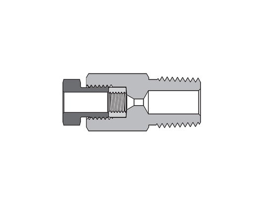 [SS-FMA-MF6-NS16] 316 SS, FITOK AMH Series Adapter Fitting, Female to Male, 3/8" Female 20M Series Medium Pressure Coned and Threaded Connection × 1 Male NPT